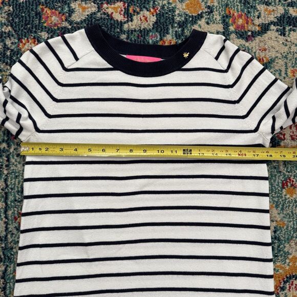 Lilly Pulitzer Dasha Sweater True Navy White Stripe Size Small Fringe Resort - Picture 5 of 9